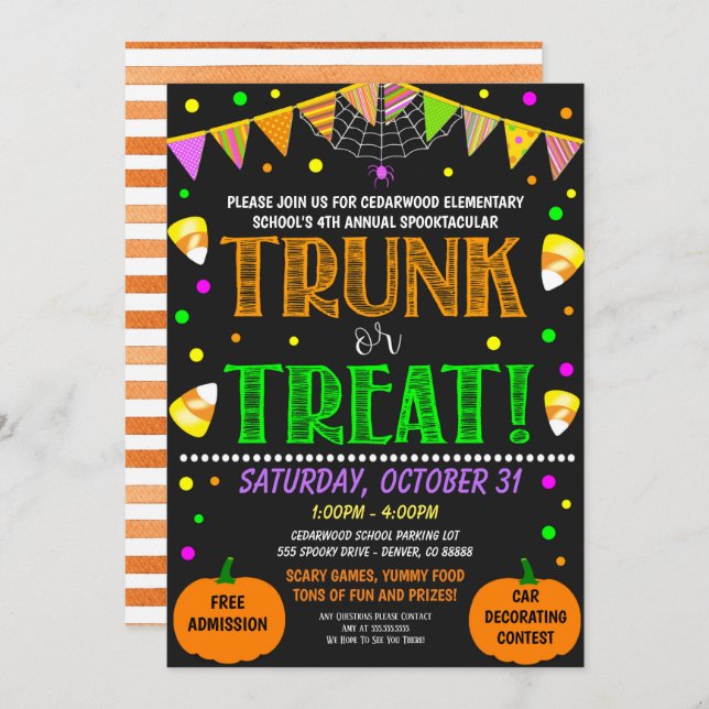 Halloween Trunk or Treat Invite (Front/Back)