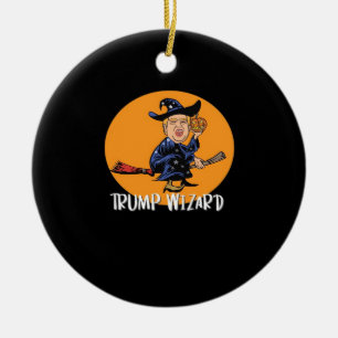 Halloween Ttrump Wizard Funny Classic Ceramic Ornament