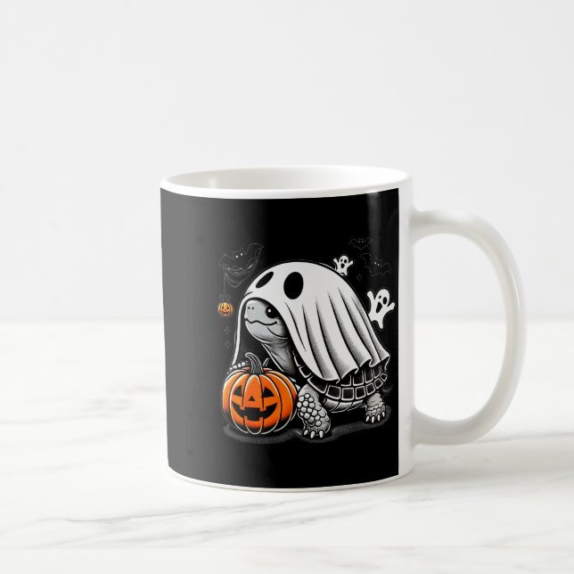 Halloween Turtle Ghost Pumpkin Costume Terran Tort Coffee Mug (Right)
