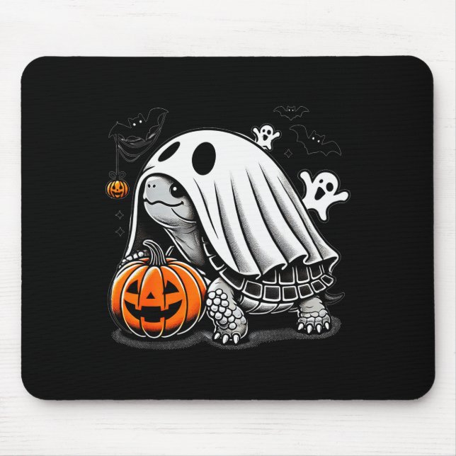 Halloween Turtle Ghost Pumpkin Costume Terran Tort Mouse Pad (Front)