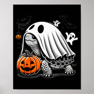 Halloween Turtle Ghost Pumpkin Costume Terran Tort Poster