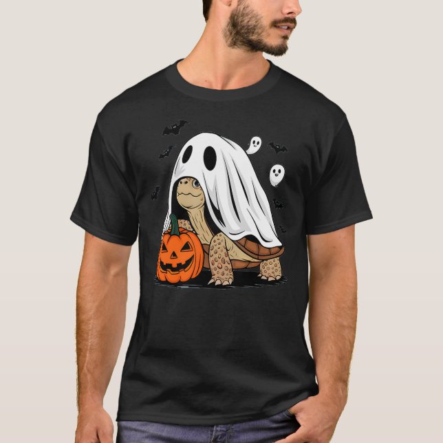 Halloween Turtle Ghost Pumpkin Costume Terrapin To T-Shirt (Front)