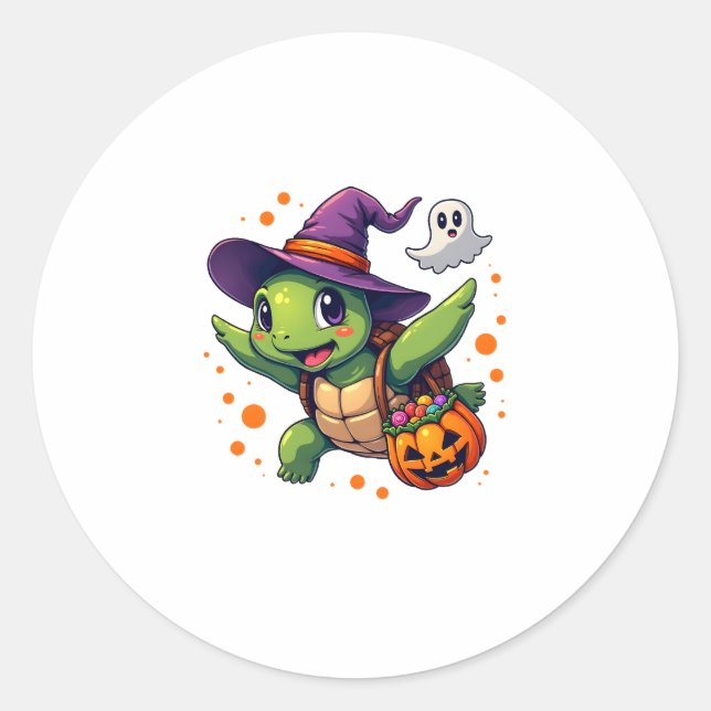 Halloween Turtle Tortoise Costume Men Women Kids B Classic Round Sticker (Front)