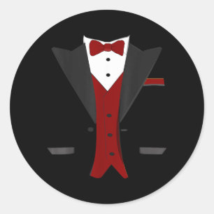 Halloween Tuxedo Costume - Funny Suit Wedding Classic Round Sticker