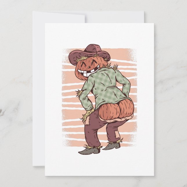 halloween twerking scarecrow pumpkin twerk funny invitation (Front)