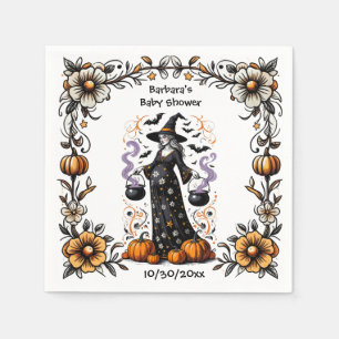 Halloween Twins Baby Shower Pregnant Witch Napkin
