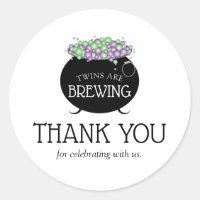 Halloween Twins Baby Shower Witch Brew Thank You