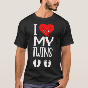 Halloween Twins Pregnancy Bleeding Heart  T-Shirt