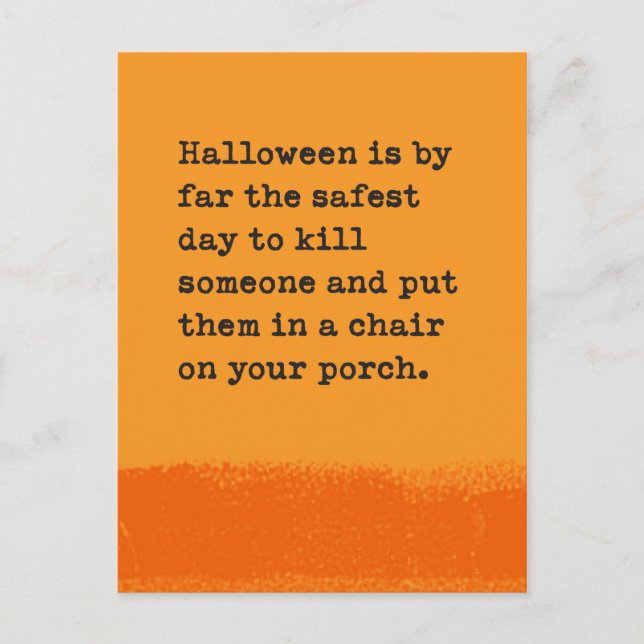 Halloween Twisted Humour Greeting Postcard (Front)