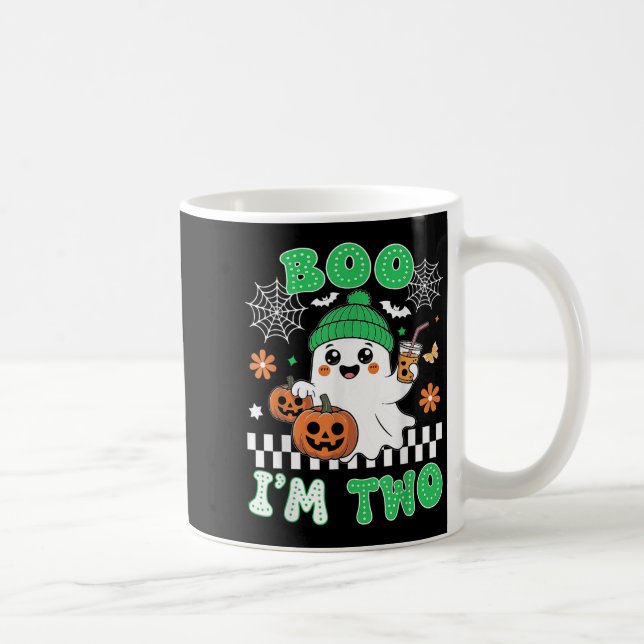 Halloween Two Birthday Boo Im Two Groovy Birthday  Coffee Mug (Right)