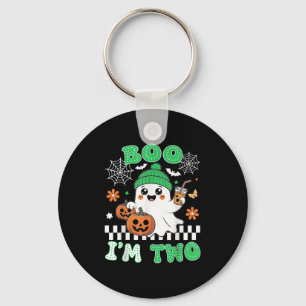 Halloween Two Birthday Boo Im Two Groovy Birthday  Key Ring