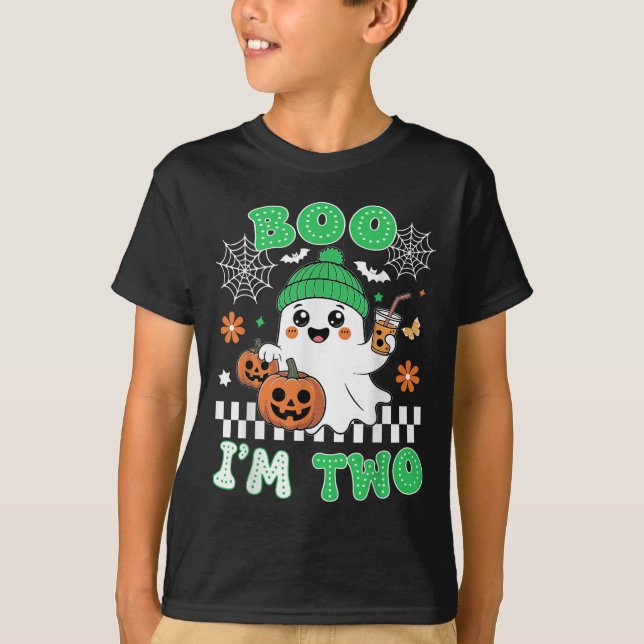 Halloween Two Birthday Boo Im Two Groovy Birthday  T-Shirt (Front)