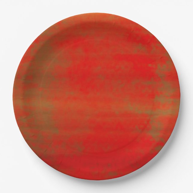 Halloween Tye dye Orange Paper Plate (Front)