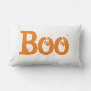 Halloween typography boo lumbar cushion