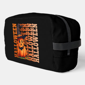 Halloween typography cool funny pumpkin gift ideas dopp kit