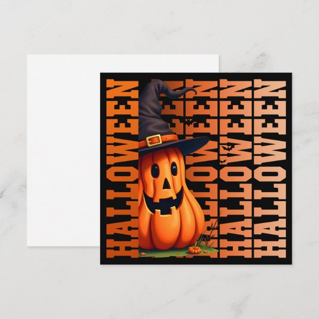 Halloween typography cool funny pumpkin gift ideas invitation (Front/Back)