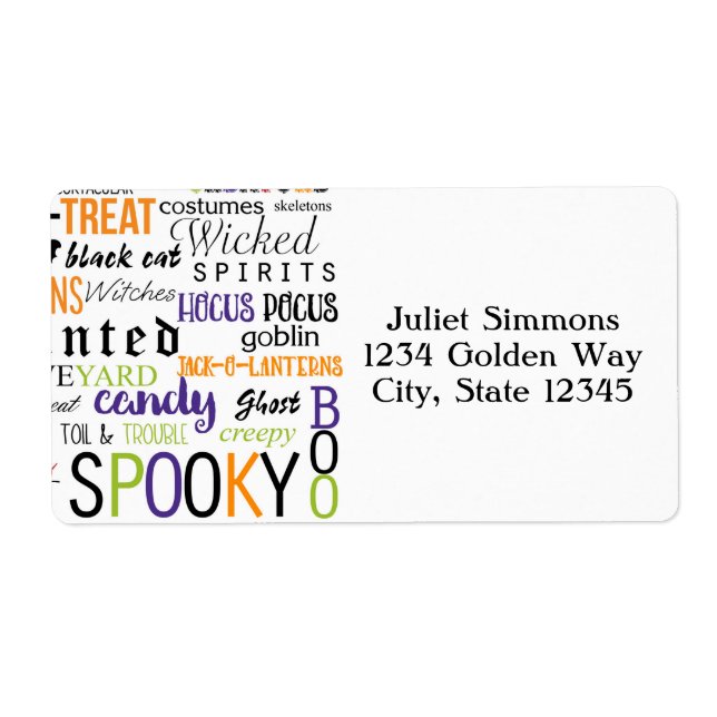 Halloween Typography Fun Party Favour Sticker (Front)