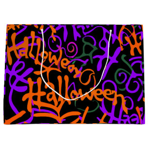 Halloween Typography Large Gift Bag
