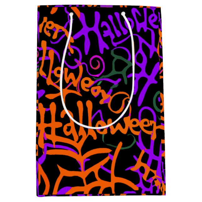 Halloween Typography Medium Gift Bag (Front)