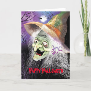 Halloween, Ugly, Scary, Witch Card
