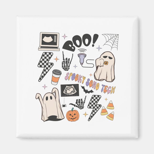 Halloween Ultrasound Tech Fall Autumn Sonographer  Magnet (Front)