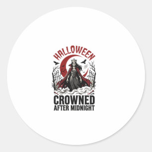 Halloween Undead Queen Midnight Rising Classic Round Sticker