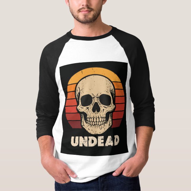 Halloween Undead Skull T-shirt (Front)