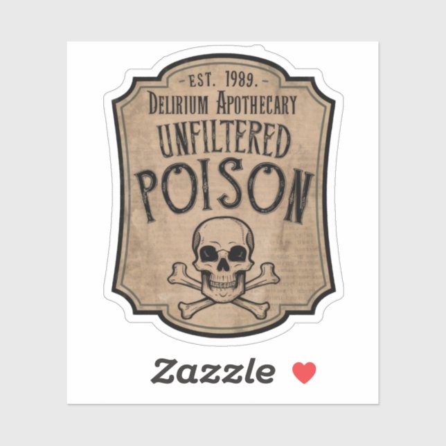 Halloween Unfiltered Poison Potion Bottle Label (Sheet)