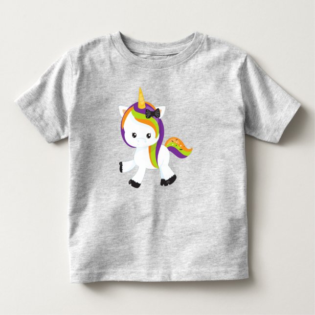 Halloween Unicorn, Cute Unicorn, Magic Unicorn Toddler T-Shirt (Front)