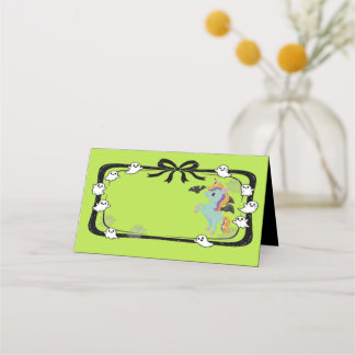 Halloween Unicorn Greeting Bat Green Place Card