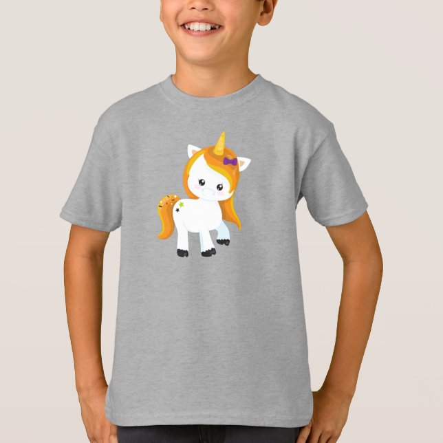 Halloween Unicorn, Magic Unicorn, Cute Unicorn T-Shirt (Front)