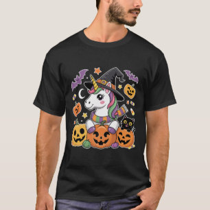 Halloween Unicorn Pumpkin Cat Kids Cute Costume Sh T-Shirt
