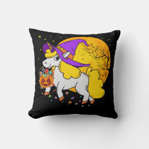 Halloween Unicorn Shirt Girls Women Witchy Unicorn Cushion