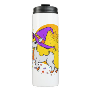 Halloween Unicorn Shirt Girls Women Witchy Unicorn Thermal Tumbler