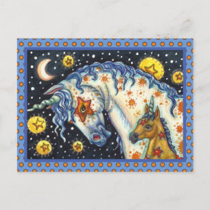 HALLOWEEN UNICORNS, STAR HORSE & COLT FANTASY POSTCARD