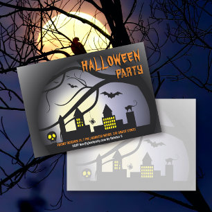 Halloween urban landscape adult Party Invitation