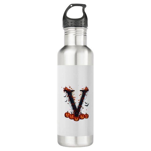 Halloween V Pumpkins 710 Ml Water Bottle (Front)