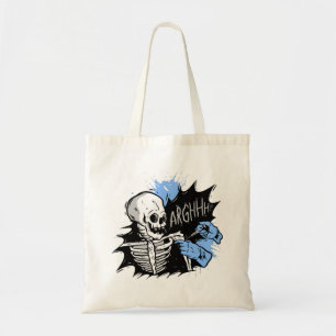 halloween vaccinated skeleton vaccine skull covid tote bag