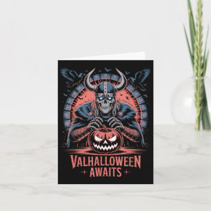 Halloween Valhalloween Awaits - Valhalla Viking Sk Card