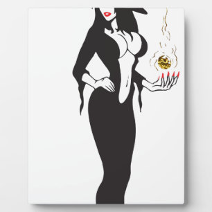 halloween vamp witch plaque