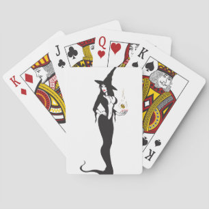 halloween vamp witch playing cards