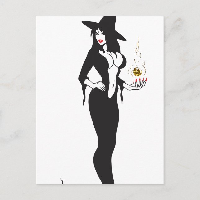 halloween vamp witch postcard (Front)