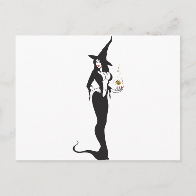 halloween vamp witch postcard (Front)