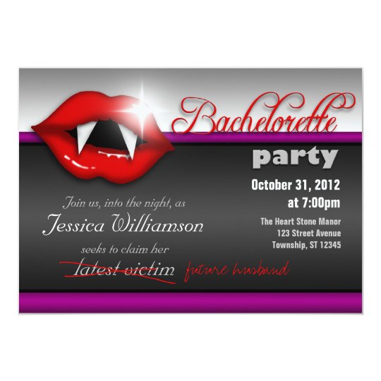 Halloween Vampire Bachelorette Party Invitations