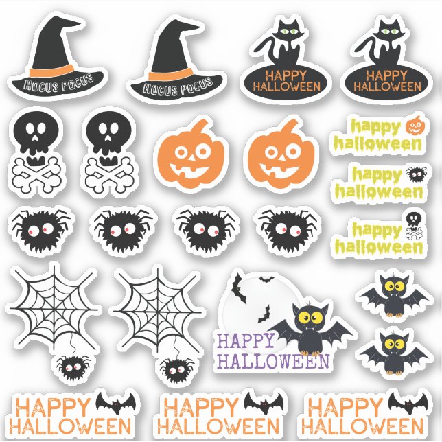 Halloween Vampire Bat Witch Hat Spider Web Skull  (Front)