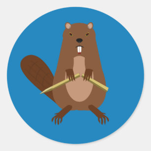 Halloween Vampire Beaver Classic Round Sticker