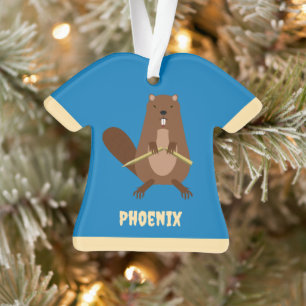 Halloween Vampire Beaver Custom Name Ornament