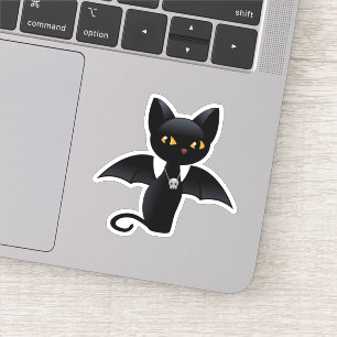 Halloween Vampire Black Cat with Wings