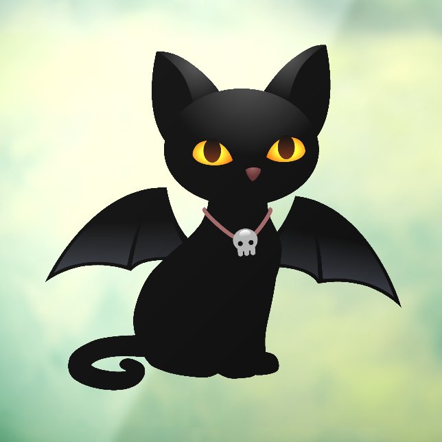 Halloween Vampire Black Cat with Wings Window Clin (Sheet 3)