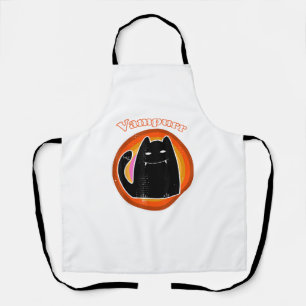 Halloween Vampire Black Kitten Dracula. Vampurr Ca Apron